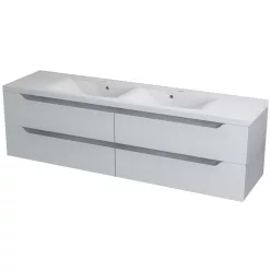   Alsó szekrény, Sapho WAVE II mosdótartó szekrény 180x50x48 cm ezüst tölgy WA182