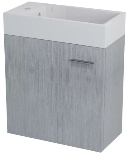 Alsó szekrény, Sapho LATUS IV mosdótartó szekrény 49,5x50x24,5 cm ezüst tölgy LT410