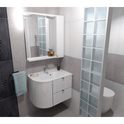   Fürdőszobabútor felső szekrény, Sapho PULSE 75x80x17 jobb fehér PU078P