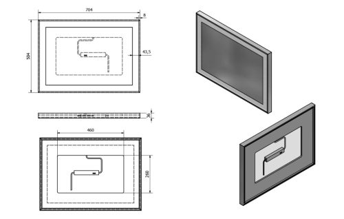 Fürdőszoba tükör, Sapho LUMINAR 50x70 NL556