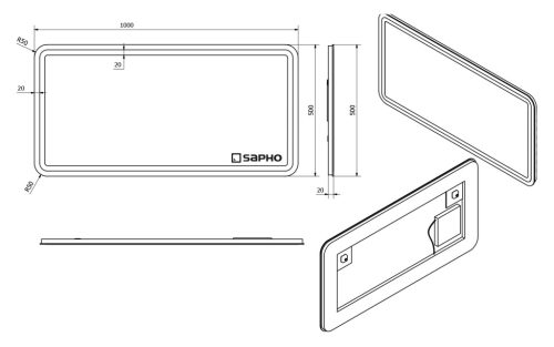 Fürdőszoba tükör, Sapho NYX 100x50 NY100