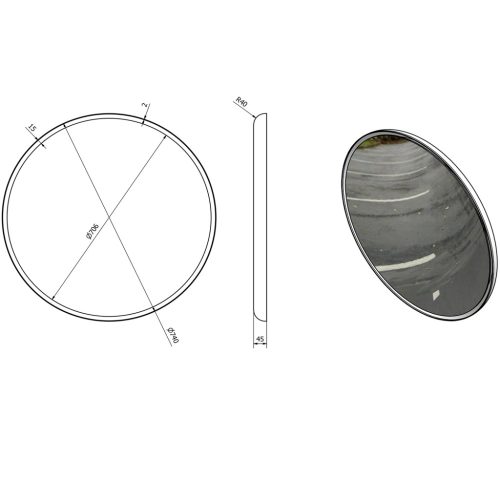 Fürdőszoba tükör, Sapho FLOAT kör 74x74 22574