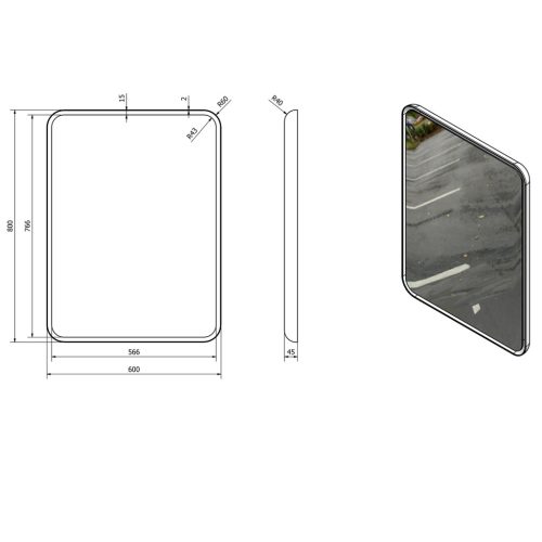Fürdőszoba tükör, Sapho FLOAT 60x80 22572