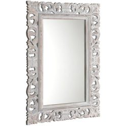   Fürdőszoba tükör, Sapho SCULE fa antikolt fehér 80x120 IN324