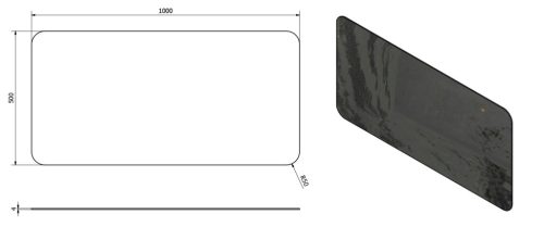 Fürdőszoba tükör, Sapho ISHAPE lekerekített 100x50 AG510