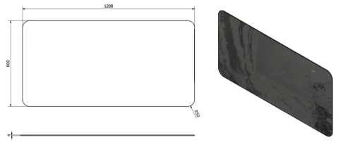 Fürdőszoba tükör, Sapho ISHAPE lekerekített 120x60 AG612