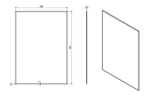 Fürdőszoba tükör, Sapho ACCORD 50x70 MF436