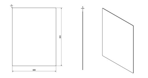 Fürdőszoba tükör, Sapho PLAIN lekerekített 60x80 1501-26