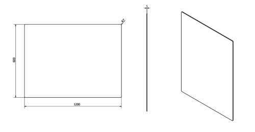Fürdőszoba tükör, Sapho PLAIN lekerekített 120x60 1501-29