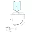Zuhanykabin, Sapho Polysan EASY LINE íves 2 toló 80x80 EL2515
