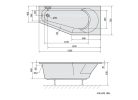 Kád, Sapho Polysan TIGRA R 150x75x46 aszimmetrikus jobbos 72933