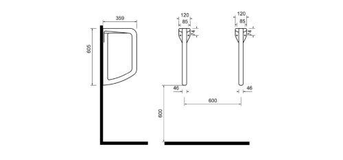 Vizelde térelválasztó, Sapho CREAVIT kerámia piszoárhoz TP660