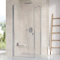   Zuhanyfal, Ravak Chrome Fix oldalfal CPS-100 fehér+Transparent 9QVA0100Z1