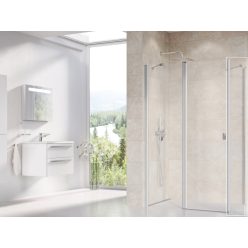   Zuhanyfal, Ravak Chrome Fix oldalfal CPS-100 szatén+Transparent 9QVA0U00Z1