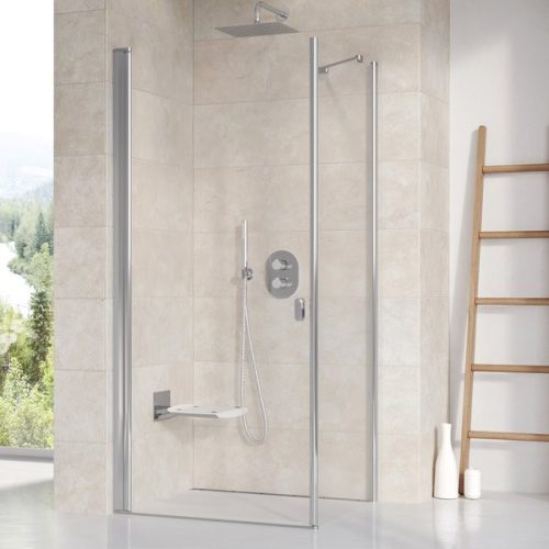 Zuhanyfal, Ravak Chrome Fix oldalfal CPS-100 szatén+Transparent 9QVA0U00Z1