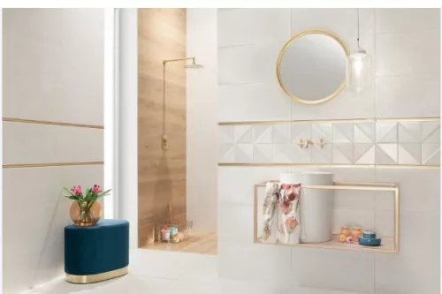 Dekorcsempe, Tubadzin Reflection White 2 14,8x14,8