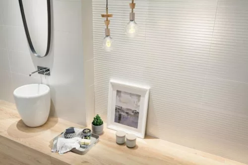 Dekorcsempe, Tubadzin Reflection White 1 29,8x59,8