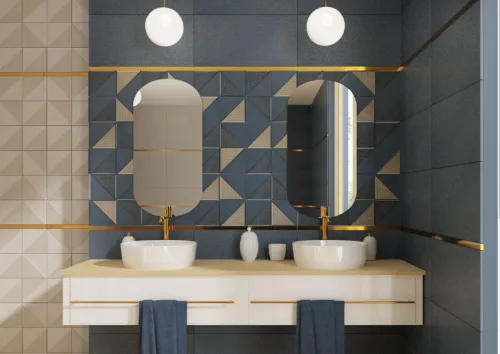 Dekorcsempe, Tubadzin Reflection Navy 2 14,8x14,8