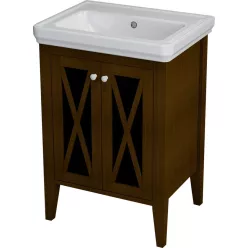   Alsó szekrény, Sapho Cross 2 üvegajtóval mahagóni 60 CR060