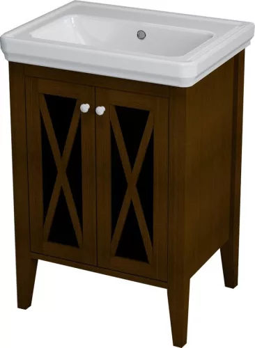 Alsó szekrény, Sapho Cross 2 üvegajtóval mahagóni 60 CR060