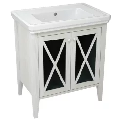   Alsó szekrény, Sapho Cross 2 üvegajtóval antik fehér 75 CR275