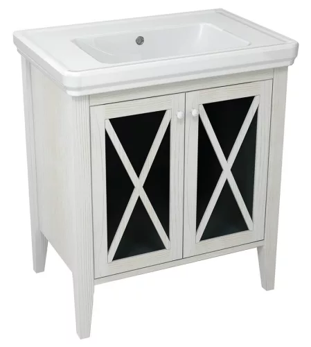 Alsó szekrény, Sapho Cross 2 üvegajtóval antik fehér 75 CR275