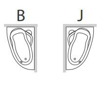 Hidromasszázs kád, M-Acryl Liza  140x90 Wellness Premium elektromos vezérléssel