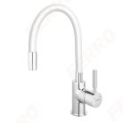 Mosogató csaptelep, Ferro Zumba elasztikus fehér kifolyóval BZA4W x