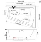 Hidromasszázs kád, M-Acryl Trinity  160x120 Wellness Premium Plus elektronikus vezérléssel