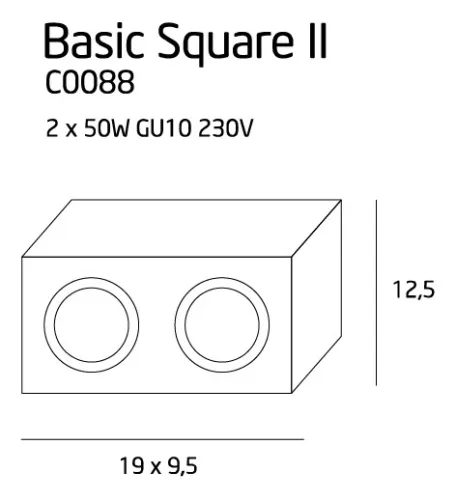 Lámpa, MaxLight Basic Square C0088