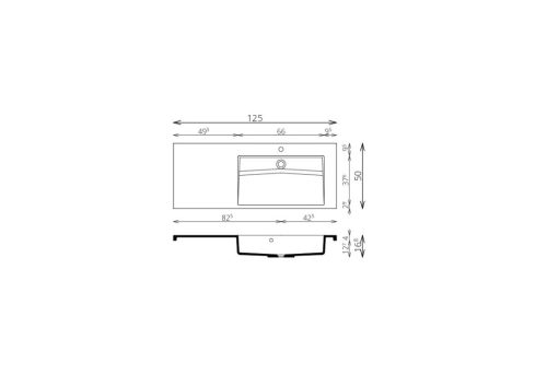 Alsó szekrény, TBoss Jana 125 1F J/B