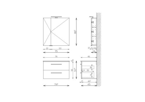 Komplett bútor, TBoss Milano 75