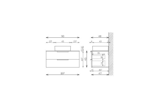Alsó szekrény, TBoss Nola 90 2F