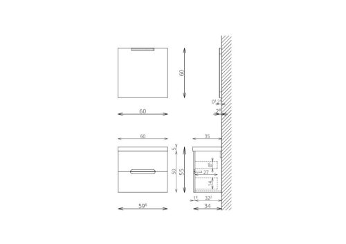 Alsó szekrény, TBoss Slim 60