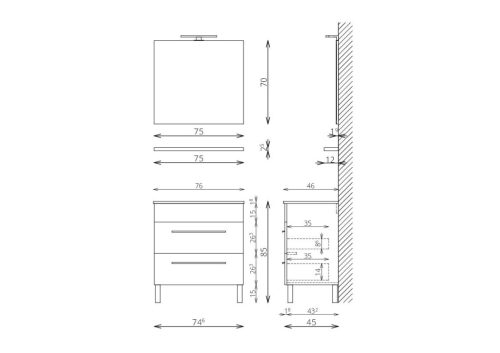 Komplett bútor, TBoss Trento 75