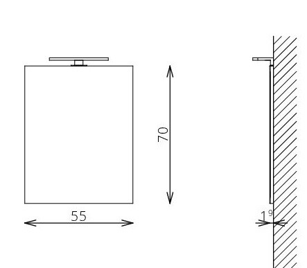 Fürdőszoba tükör, TBoss Floating Mirror Easy 55