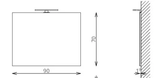 Fürdőszoba tükör, TBoss Floating Mirror Easy 90
