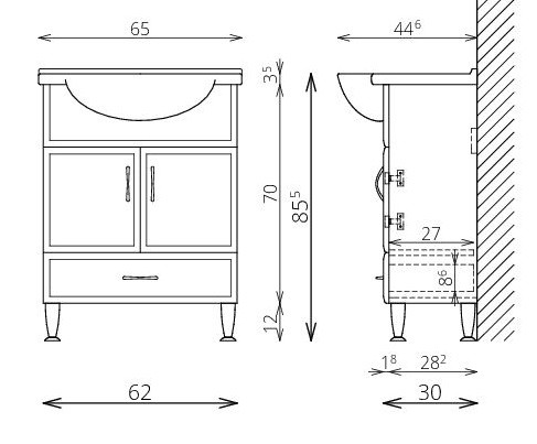 Alsó szekrény, Tboss Classic 65
