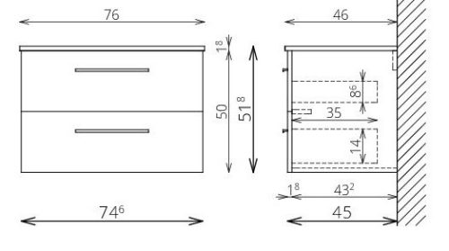 Alsó szekrény, Tboss Milano 75