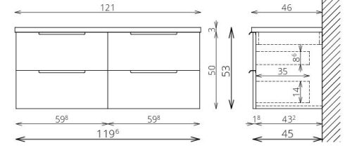 Alsó szekrény, Tboss Noto 120 2F