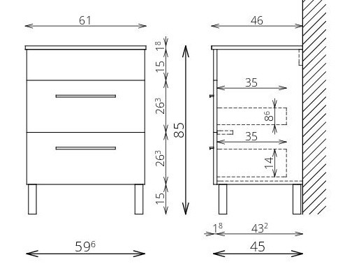 Alsó szekrény, Tboss Trento 60