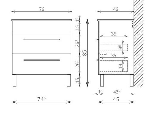 Alsó szekrény, Tboss Trento 75