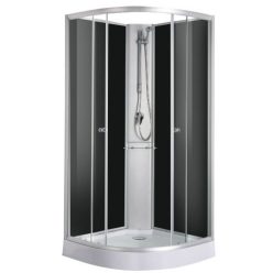   Zuhanykabin, Sanotechnik Rio Black komplett 90x90x203 cm PS03B
