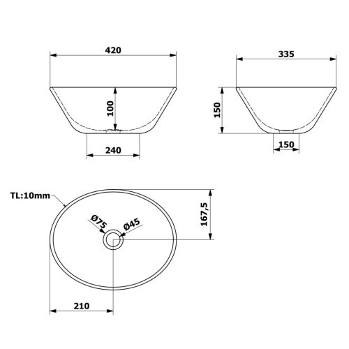 Mosdó, Aqualine 42x15x34 kerámiamosdó 49412