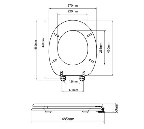 Wc tető, Aqualine mdf tölgy 1705-10