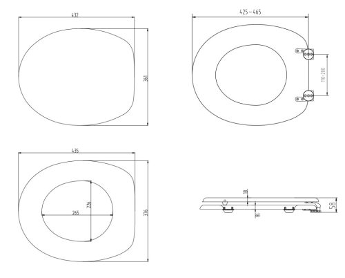 Wc tető, Aqualine Funny Palma HY-S351