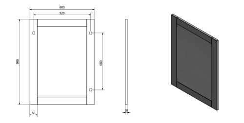 Tükör, Aqualine Favolo keretes 60x80 FV060