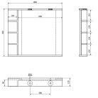 Tükör, Aqualine Korin 80x70 LED világítással, polccal KO350
