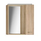 Felső szekrény, Aqualine Zoja tükrös LED világítással jobbos platina tölgy 45028