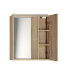 Felső szekrény, Aqualine Zoja tükrös LED világítással jobbos platina tölgy 45028